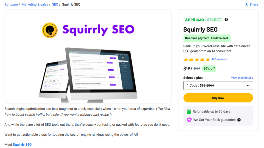 Squirrly Appsumo Lifetime Deal